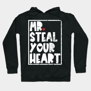 Mr Steal Your Heart Valentines Day Funny V-Day Boys Kids Hoodie